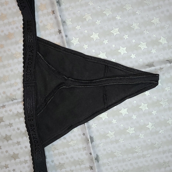RARE VINTAGE Victoria's Secret V-String Sz S Black - Picture 3 of 7